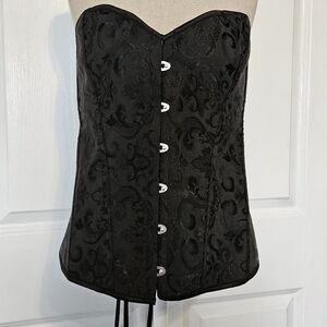Black Brocade Corset Top